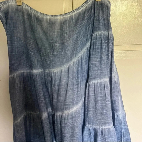 NWT Chico’s Chambray Angled Skirt 100% Cotton Blue Size 2 - Picture 4 of 16